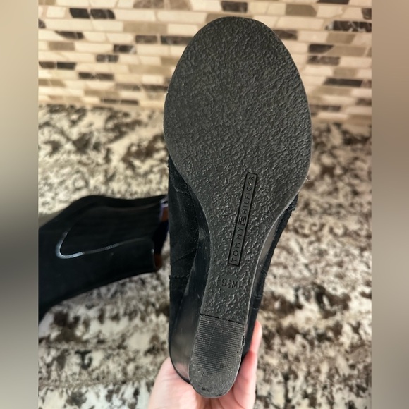 Tommy Hilfiger Sirina Black Platform Wedge Ankle Booties size 9.5 - Picture 5 of 6